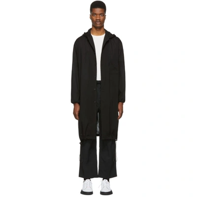Y-3 Side-clip Flannel Coat In Black