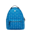 Mcm Stark Backpack In White Logo Visetos In Blue