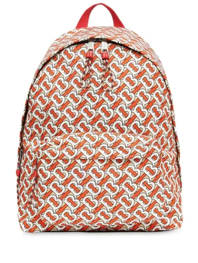 Burberry Tb-monogram Technical-twill Backpack In Orange