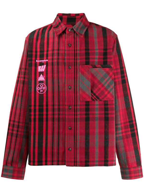 Off-white Mariana De Silva Checked Cotton-blend Flannel Shirt In Red |  ModeSens