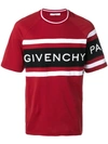Givenchy Logo Colour-block T-shirt In Red