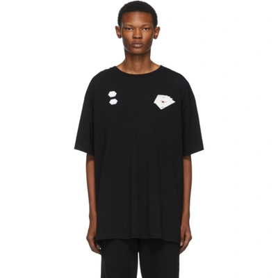 Off-white Hand Card Print T-shirt Black In Blk Multi