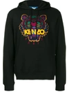 Kenzo Classic Tiger Embroidered Hooded Sweatshirt In Black