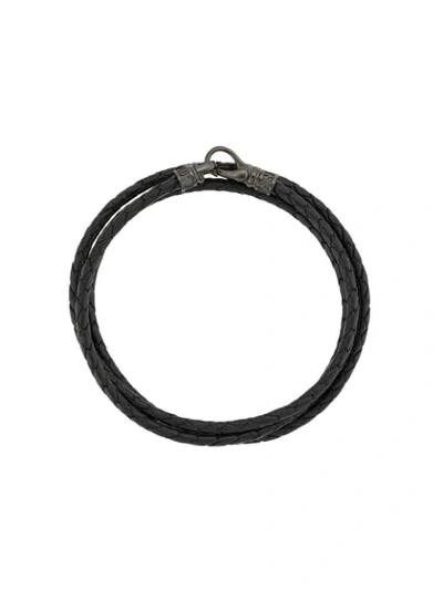 Nialaya Jewelry Wrap-around Leather Bracelet In Black