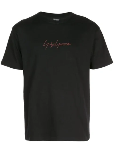 Yohji Yamamoto New Era Embroidered Cotton T-shirt In Black