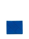 Bottega Veneta Woven Leather Card Case In 4248 Primary Blue