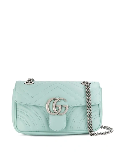 Gucci Small Leather Marmont Matelassé Shoulder Bag In Green