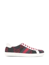 Gucci Ace Gg-diamond Towelling Low-top Trainers In Red