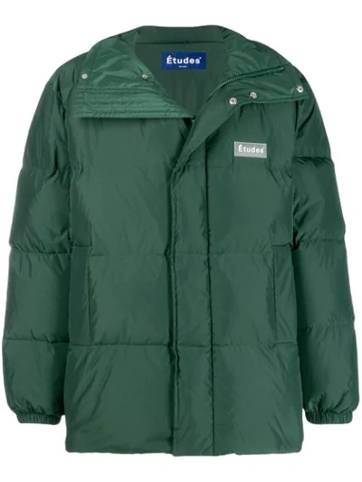 Etudes Studio Kurzer Daunenmantel In Green