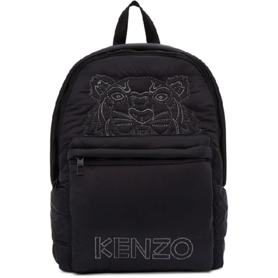 Kenzo Mini Embroidered Tiger Backpack In 99 Black