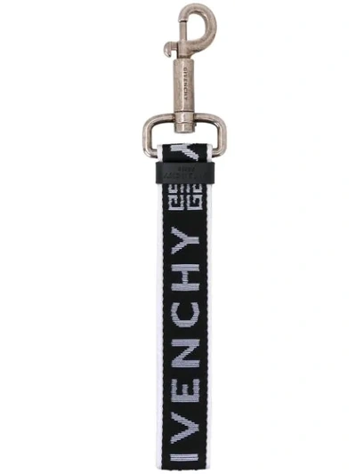 Givenchy Webbing Logo Keyring In Black