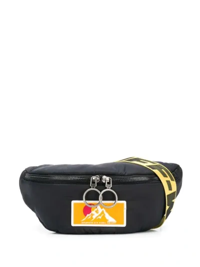 Off-white Webbing-trimmed Nylon Belt Bag In Black