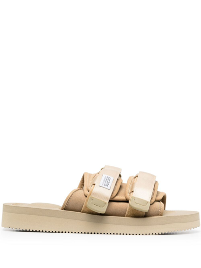 Suicoke Front Touch-strap Sandals In Neutrals