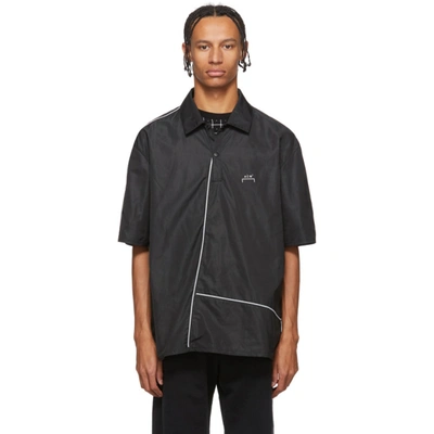 A-cold-wall* Diagonal-piping Polo Shirt In Black