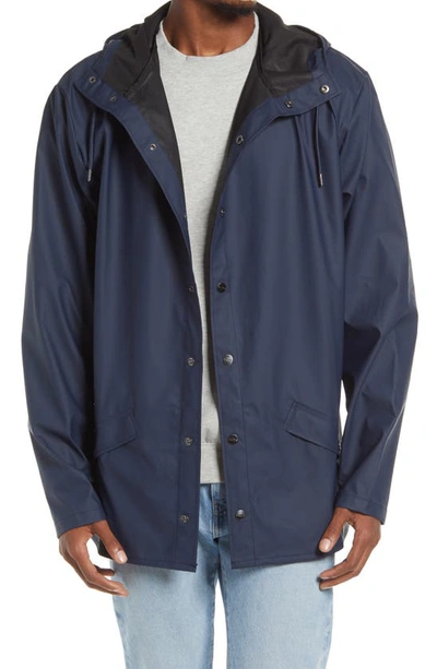 Rains Lightweight Hooded Rain Jacket In Blue