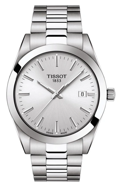 Tissot T-classic Gentleman Bracelet Watch, 40mm In Grey/ Silver