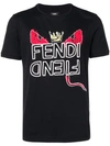 Fendi King Demon T-shirt In Black