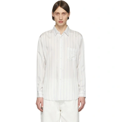 Comme Des Garçons Shirt Comme Des Garcons Shirt White Striped Cupro Shirt In 2 Stripe 7