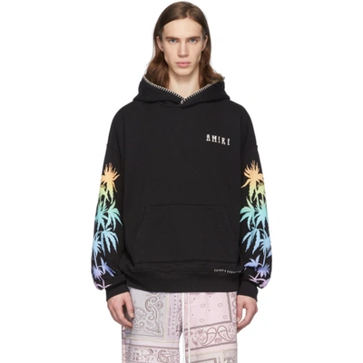 Amiri Over Eternal Happy Print Jersey Hoodie In Black