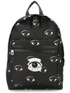 Kenzo Black Nylon Eye Backpack