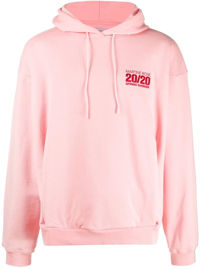 Martine Rose Oversized Logo-embroidered Hoodie In Pink