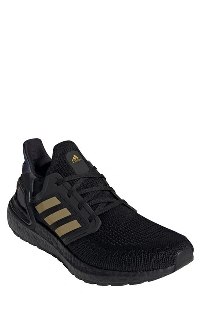 Adidas Originals Ultraboost 20 Running Shoe In Core Black/ Gold/ Signal Coral