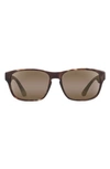 Maui Jim Southern Cross Polarized Square Wrap Sunglasses, 63mm In Brown