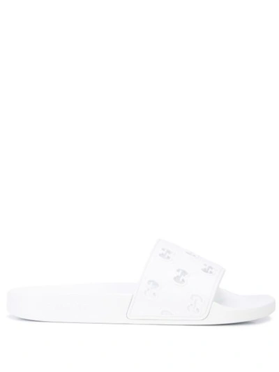 Gucci Men's Gg Pursuit Slide Sandals In White