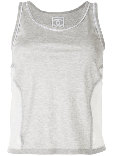 Pre-owned Chanel 2004 Sport Line Mesh Panel Tank In Grey
