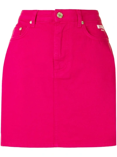 Msgm Boom! Slogan Mini Skirt In Pink