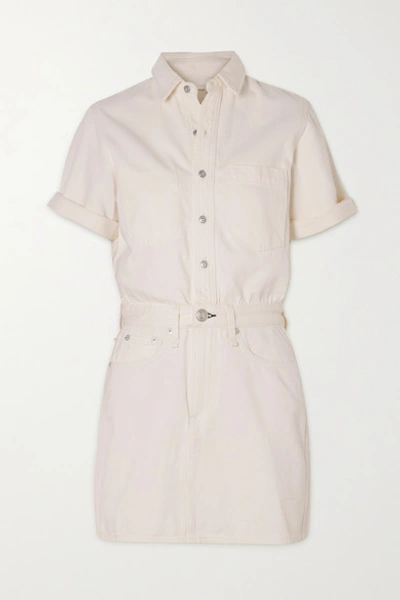 Rag & Bone Short Sleeve Denim Dress In White