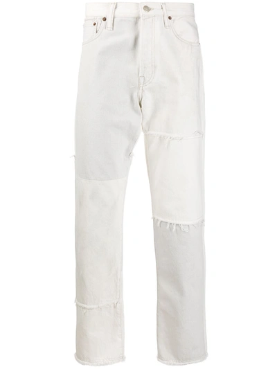 Acne Studios Recrafted Patchwork Straight-leg Jeans In Grey