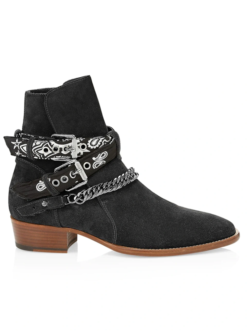 Amiri Bandana Buckle Leather Boot In Black | ModeSens
