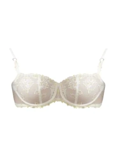 Chantelle Champs Elysses Lace Unlined Demi Bra In Milk Citron