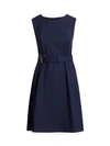 Lafayette 148 Women's Leslie Belted A-line Dress In Royal Blue