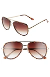 Quay Unisex All In Mini Sunglasses In Tort-brown