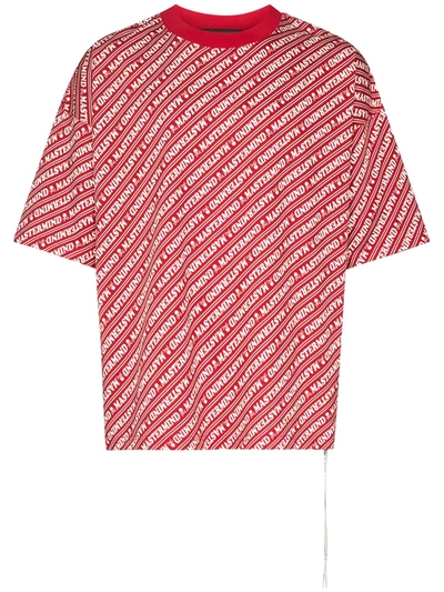 Mastermind Japan Logo Stripe Cotton T-shirt In Red