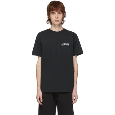 Stussy Bloom Pigment Dyed T-shirt In Black