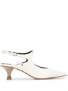 Premiata Cut Out Low Heel Pumps In White