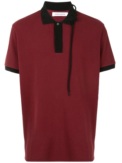 Craig Green Lace Collar Polo Shirt In Red