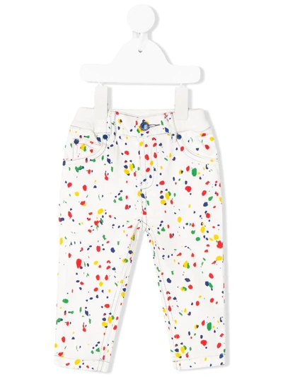 Stella Mccartney Babies' Paint Splatter Jeans In White