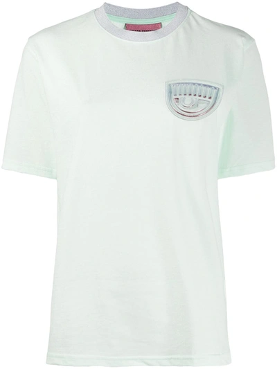 Chiara Ferragni Flirting Patch T-shirt In Green