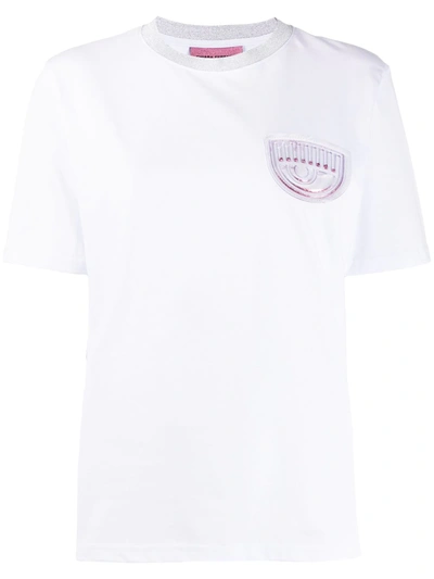 Chiara Ferragni Flirting Patch T-shirt In White