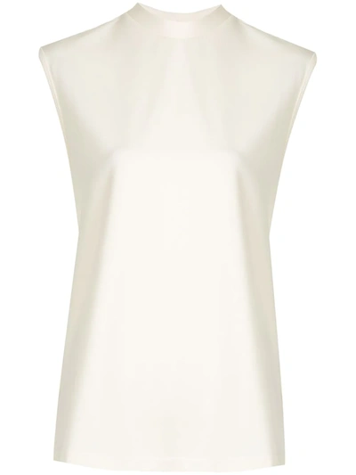 Deveaux Ashley Mock Neck Top In White