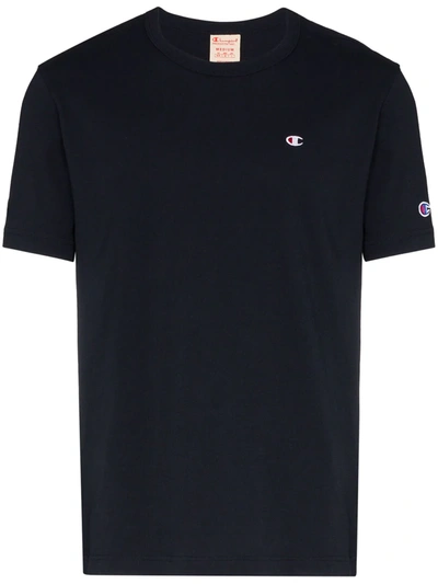 Champion Logo-patch Crew-neck T-shirt In Navy