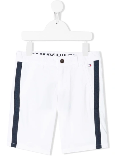 Tommy Hilfiger Junior Teen Logo-tape Chino Shorts In White