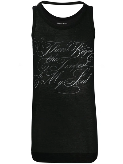 Ann Demeulemeester Logo Print Tank Top In Black