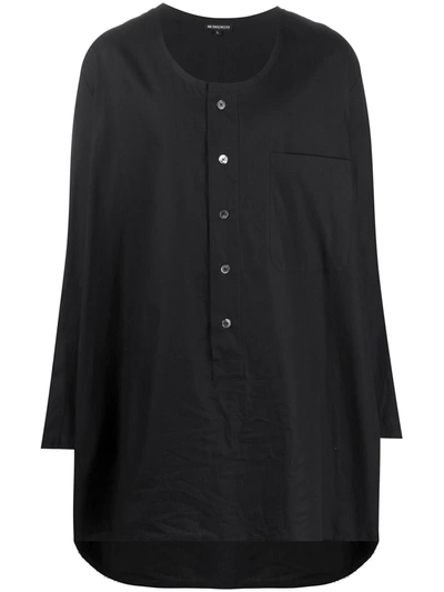 Ann Demeulemeester Oversized Henley Shirt In Black