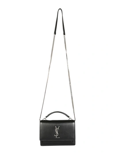 Saint Laurent Mini Sunset Shoulder Bag In Black
