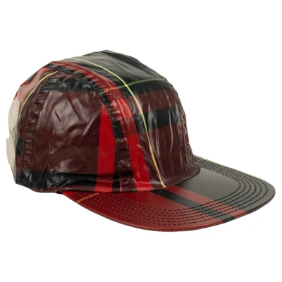 Pre-owned Off-white Glossy Baseball Hat Plaid/red